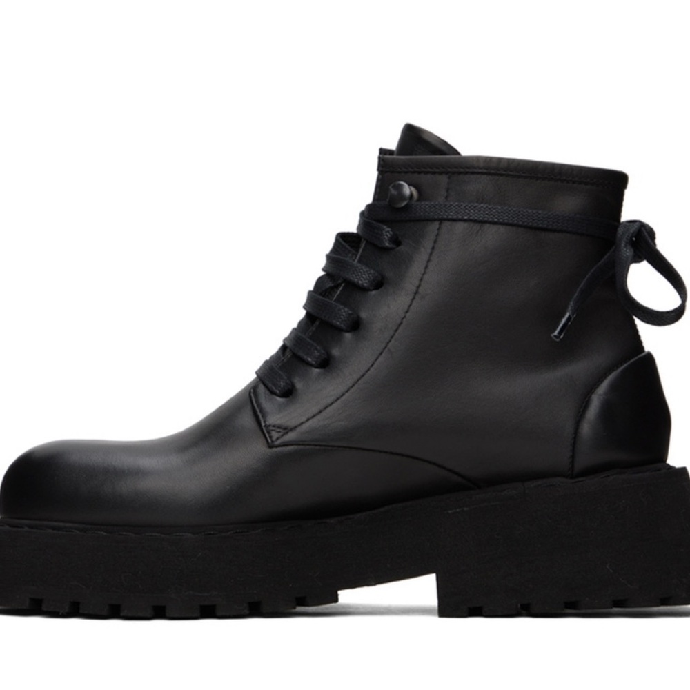 Marsell Black Micarro Lace Up Leather Black Boots Brand New 🖤✨ EU size 40.5 - Picture 3 of 9